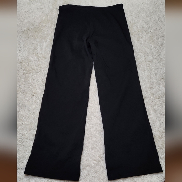 Theory Linen Blend Black Wide Leg Dress Pants Womens Sz 12 Professional Office - Picture 4 of 10